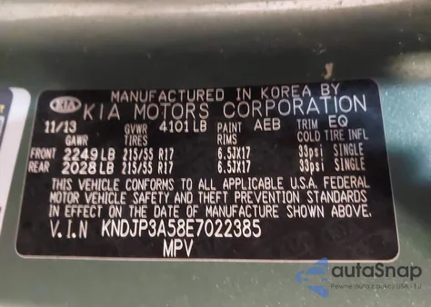 2014 Kia Soul + from USA, damaged, VIN KNDJP3A58E7022385